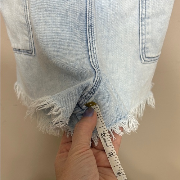 aerie Light Wash Denim Short Overalls - Picture 7 of 7